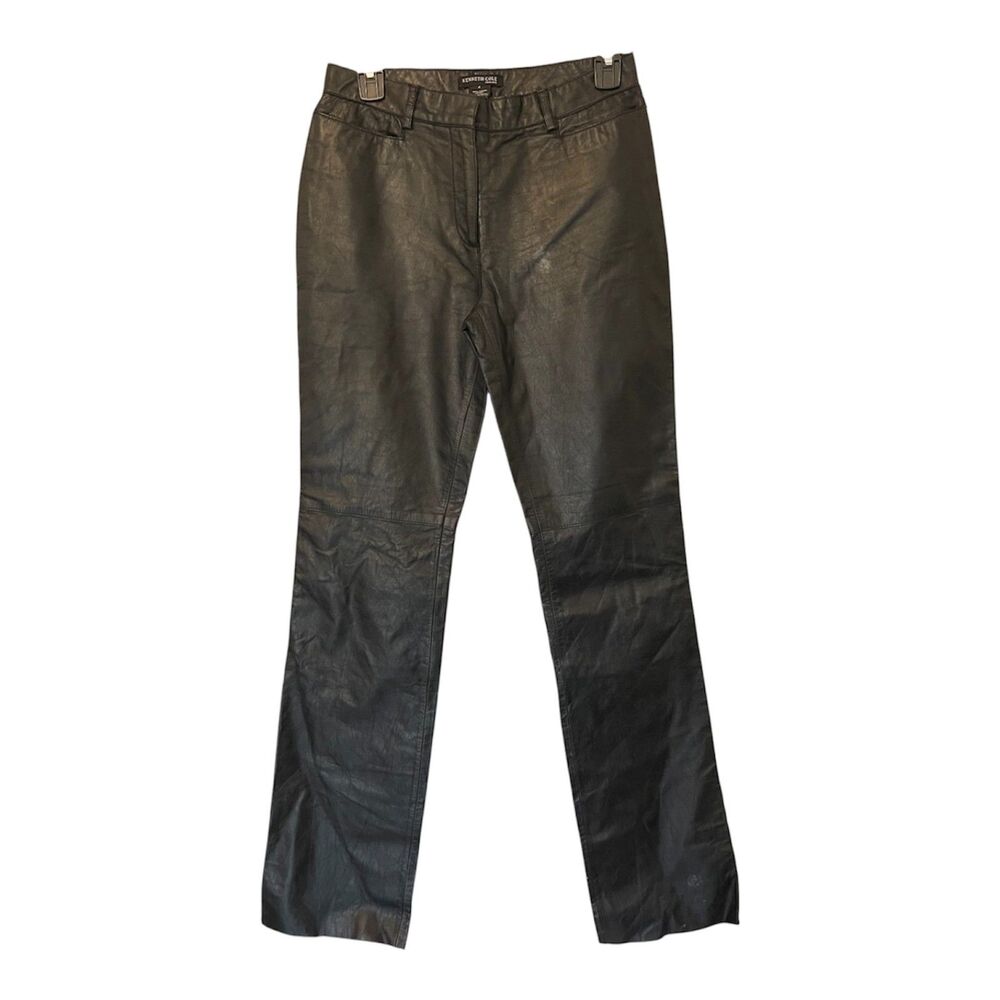 Kenneth Cole 100% Genuine Leather Pants Women's Black leather Size 4